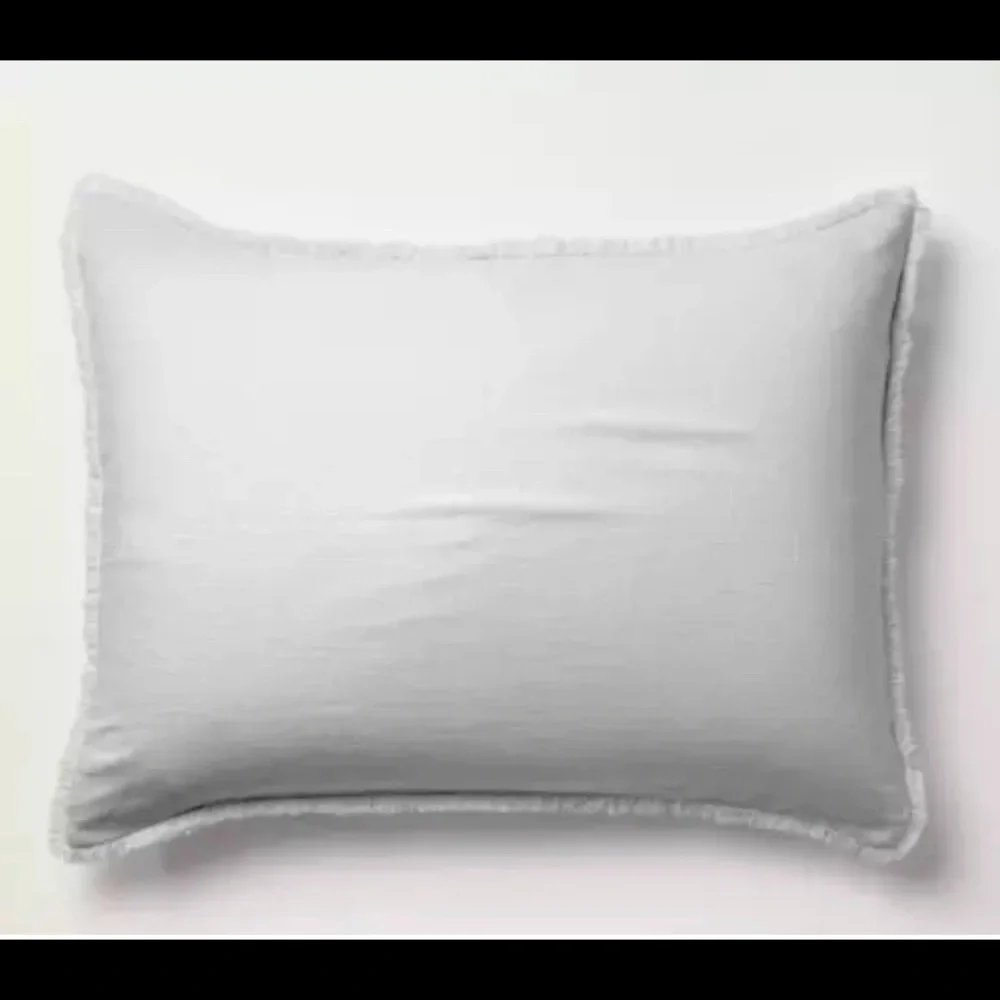Casaluna fringe hem grey linen pillow sham standard new